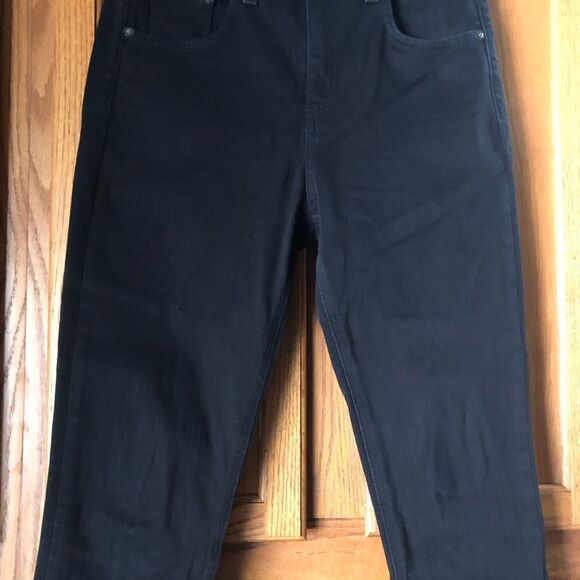 Rag & Bone 10 Inch Capri Jeans Raw Stepped Hem Black Hampton - 26 - Picture 4 of 11